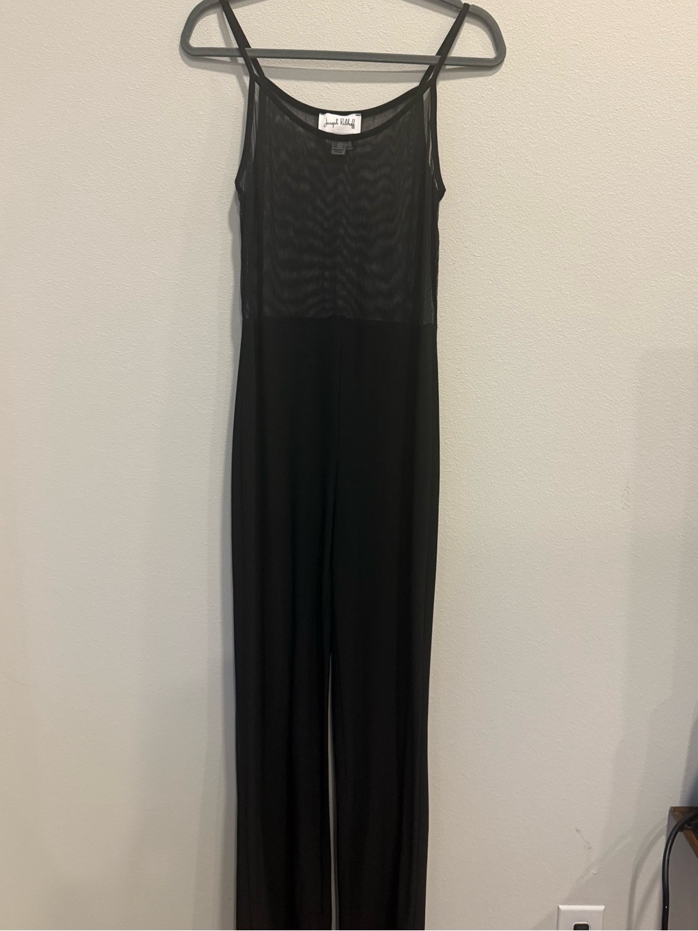 Joseph Ribkoff Black Sheer-Bodice Jumpsuit